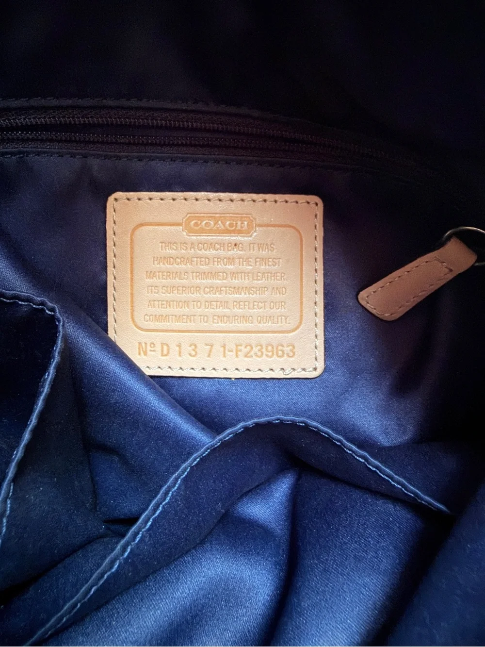 Coach Blue and Cream Patchwork Signature Shoulder Bag